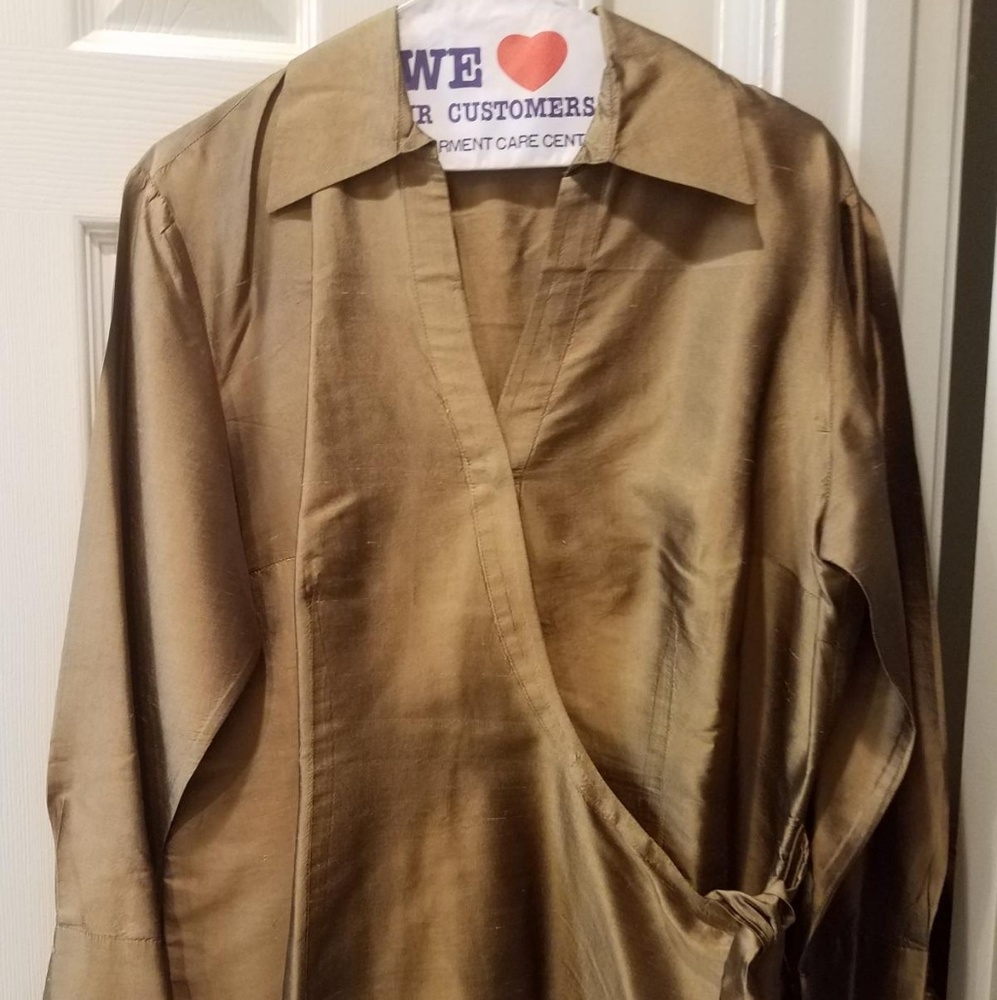 Bronze Side Tie Blouse